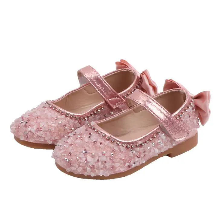 Девочка принцесса кожаная обувь дети младенец Начинающий ходить малыш сандалии девушки Мода Кристалл кожа тонкие туфли вечерние принцесса кроссовки - Цвет: picture color