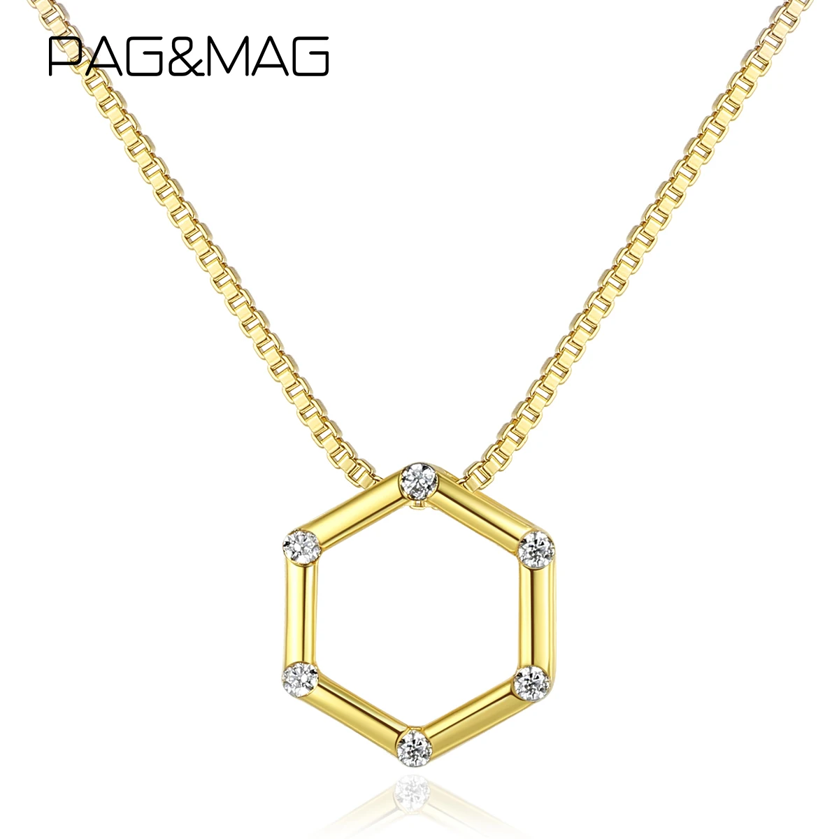 Женское Ожерелье с геометрическим кулоном PAG &amp MAG из стерлингового серебра 925