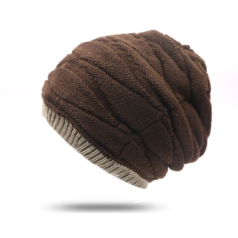 Осенне-зимняя теплая вязаная шапка, цветные шапочки Skullies Beanies, шапки для женщин и мужчин, модная шапка с принтом, Уличная Повседневная Кепка в стиле хип-хоп - Цвет: Красный