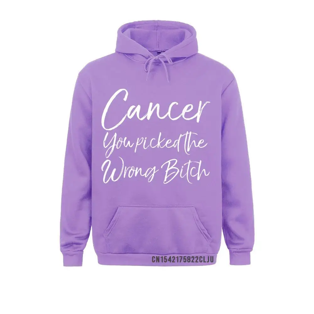 Funny Cancer Treatment Cancer You Picked the Wrong Bitch T-Shirt__97A1156 Hoodies Prevalent Simple Style Long Sleeve Mens Sweatshirts Clothes Funny Cancer Treatment Cancer You Picked the Wrong Bitch T-Shirt__97A1156purple