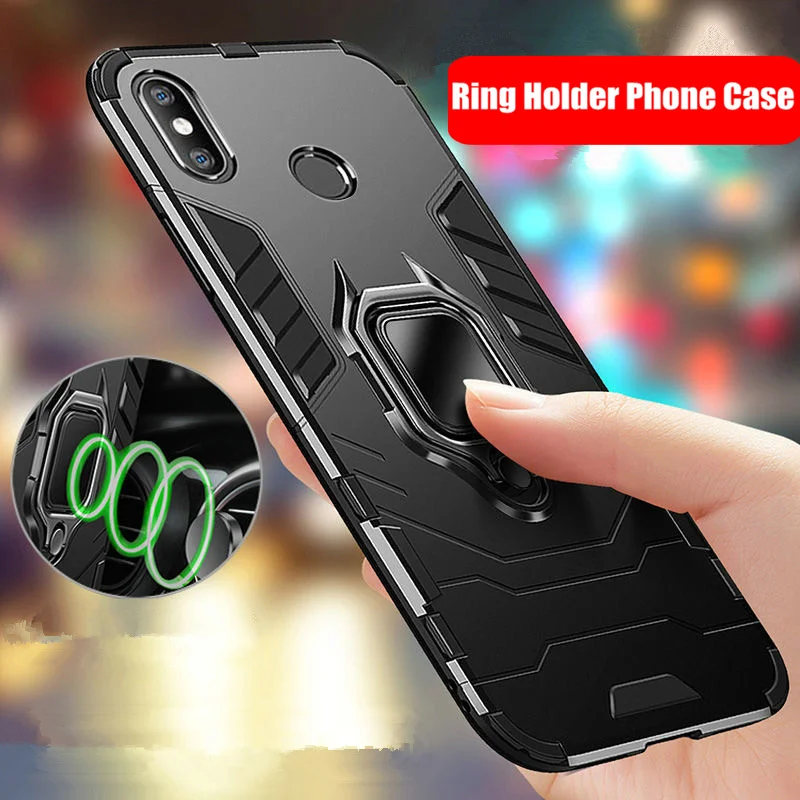 Versatile Ring Stand Back Cover for Xiaomi Smartphones - Durable Case with Stand Function