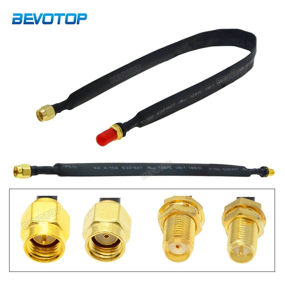 Cabo Plano para Adaptador de Antena Lte Janela de Alimentação Plugue Macho Sma para Sma Fêmea Jack rf Coaxial Jumper 50ohm Pigtail 1pc