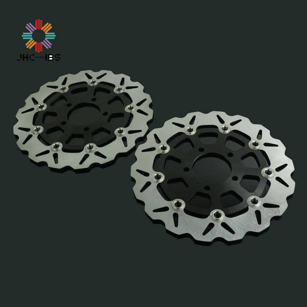 Motorcycle Black Front Wavy Floating Brake Disc Rotor For SUZUKI GSX600F 04-06 GSF650 05-06 SV650 03-09 GSX750F 600 650 F 600F