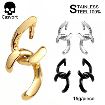 

Casvort 2 pcs piercing stainless steel ear weight plugs and tunnels body jewelry gold color ear gauges pair selling expander