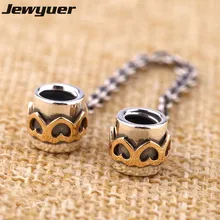 Хорошее ювелирное изделие, сердечными амулетами 925 пробы серебряные ювелирные изделия Золотое сердце безопасносные браслеты шарма Подходит бусины Браслеты DIY SF005