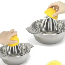 Мини-соковыжималка для цитрусовых, апельсина, лимона из нержавеющей стали, ручная прессовка, сырой сок для здорового образа жизни для детей