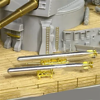 

Metal Torpedo Model with Carriages for 1/200 Scale Warship Model High Simulation Upgrade Parts