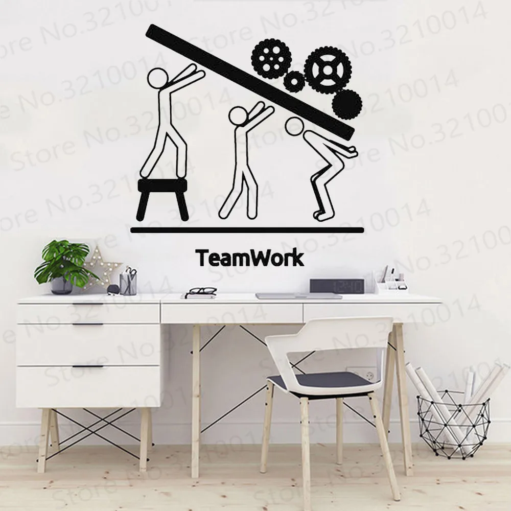 Wall Vinyl Decal Team Business Work Cooperation Office Interior
