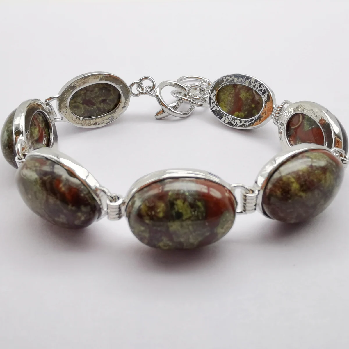 Opal bracelet Handmade Jewelry White Opal Bracelet Women Oval CAB Cabochon Beads Natural Pink Rhodonite Black Onyx Bracelet Adjustable