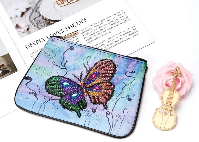 DIY Special Shaped Diamond Painting Leather Wallet Women Clutch Storage Bag Diamond Art Mosaic Christmas Gift Embroidery Cross