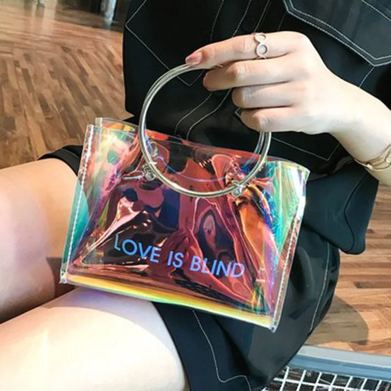 

Small bag female 2019 new wave summer laser Korean version of the transparent jelly personality Messenger bag shoulder bag