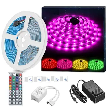 Led Strip Licht Waterdicht 16.4ft Rgb Smd 5050 Led Touw Verlichting Kleur Veranderende Volledige Kit Met 44-Toetsen Ir afstandsbediening Led Strip Licht Waterdicht 16.4ft Rgb Smd 5050 Led Touw Verlichting Kleur Veranderende Volledige Kit Met 44-Toetsen Ir afstandsbediening