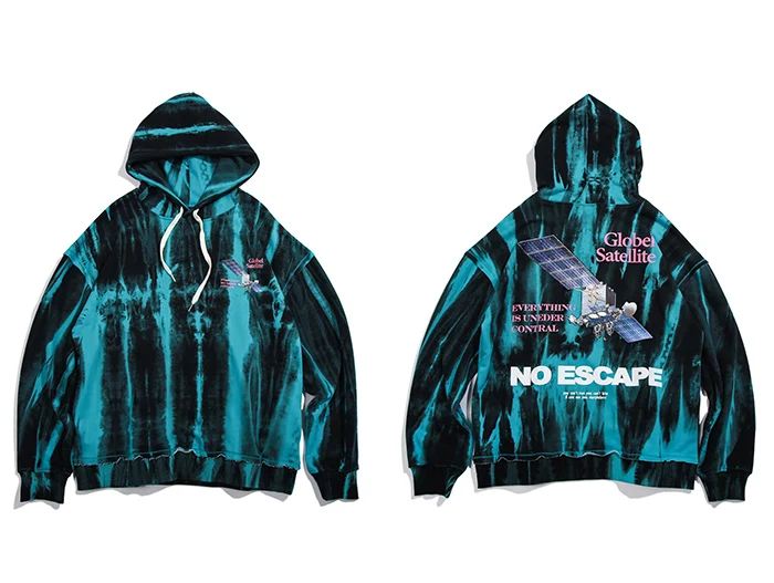 Aelfric Eden Tie dying Satellite Printed мужские толстовки Harajuku Повседневный хлопковый пуловер хип-хоп толстовка с капюшоном уличная одежда - Цвет: Синий