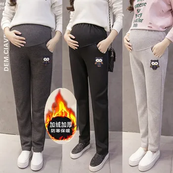 Maternity Leggings For Pregnant Women Clothes Autumn Winter Velvet Warm Pregnancy Pants Trousers Pantalon Grossesse Femme