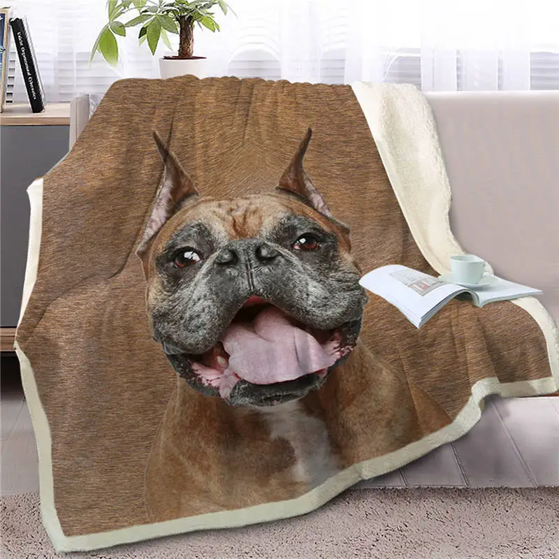 HM Life Sherpa Blanket on Beds Brown Dog Animal 3D Printed Throw Blanket for Adult& Kid Portable Wearable Travel Plush Blanket - Цвет: Dog21