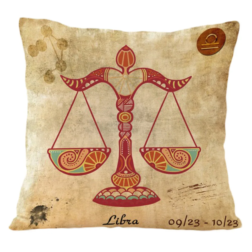 Винтажные 12 знаков зодиака козерог Водолей рыбы декоративные Кофейни наволочки