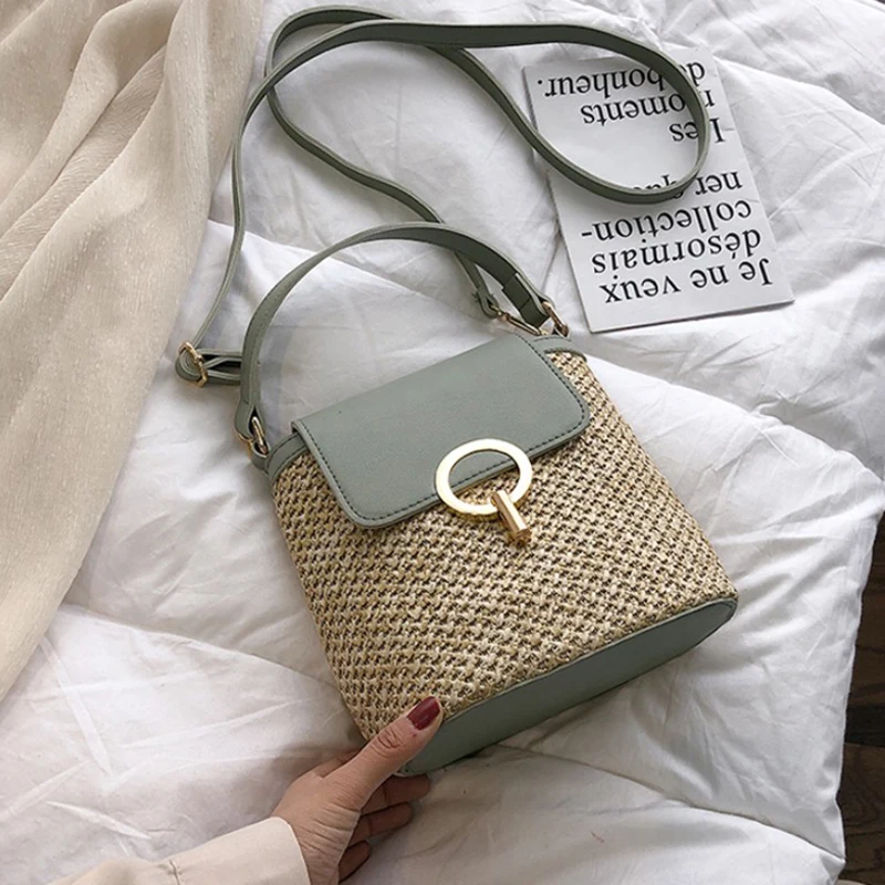 Handmade Small Straw Bag 2020 Bucket Bags for Women Summer Crossbody Lady Travel Handbags Female Shoulder Messenger | Багаж и сумки