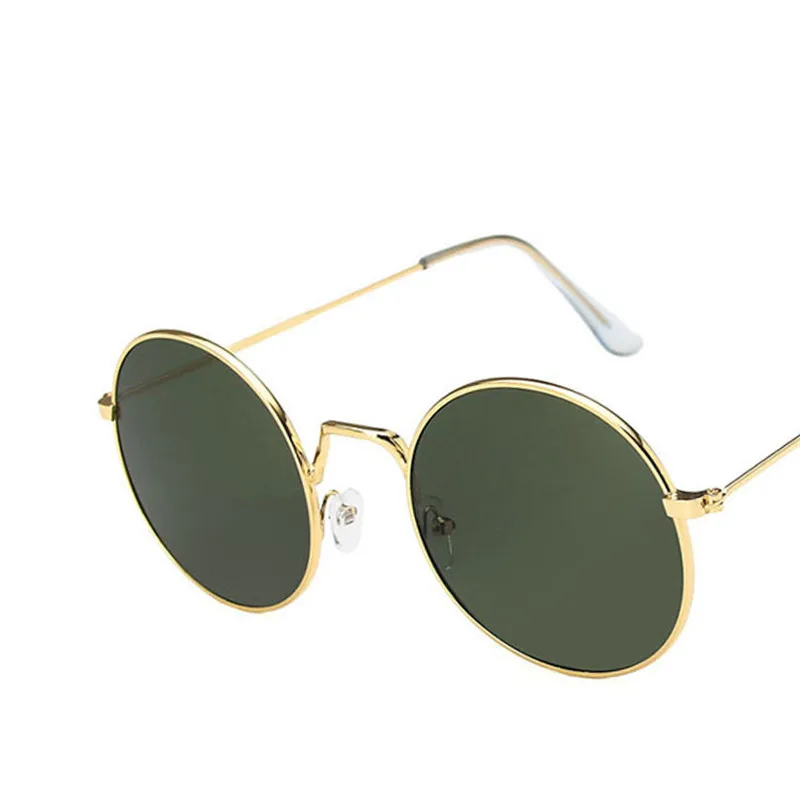 RBROVO Круглые ретро солнцезащитные очки для женщин Роскошные брендовые солнцезащитные очки для женщин винтажные очки для женщин зеркальные Oculos De Sol Feminino - Цвет линз: GoldDarkGreen