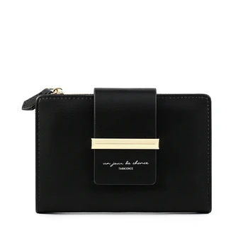 

Fashion Women Short Wallet Solid Color Women's Coin Purse Hasp Zipper Small Wallets Card Holder Purses Ladies carteira LSH744