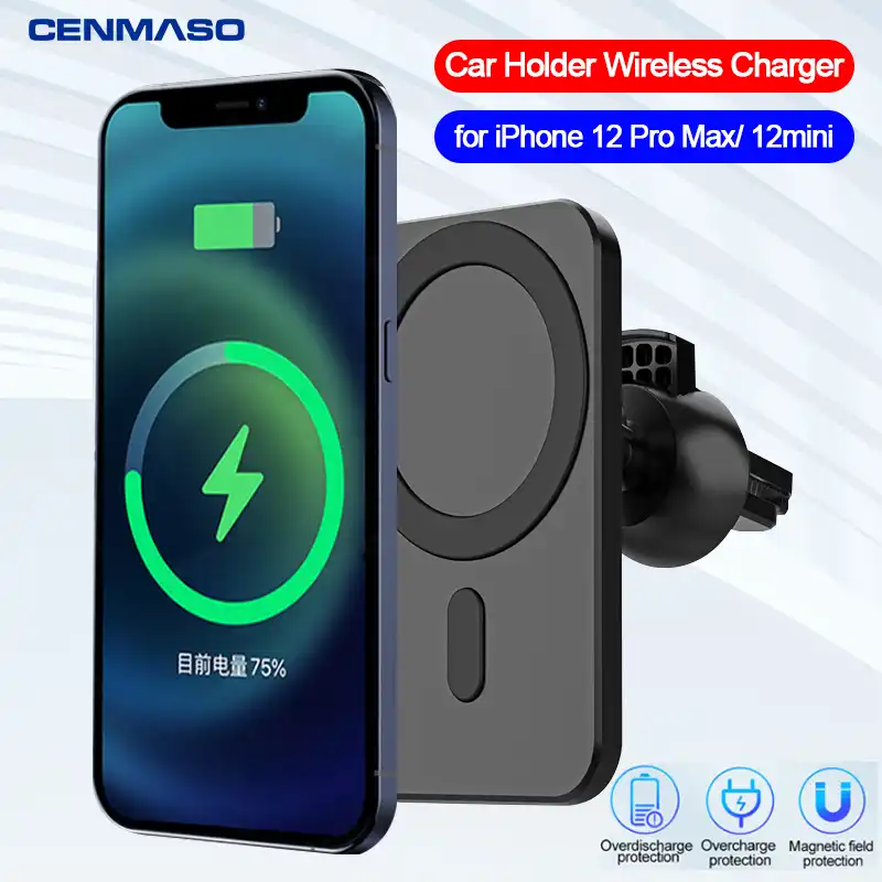 15ワット高速充電器車の空気ベントマプロiphone 12プロマックス12ミニmag磁気安全なワイヤレス充電自動車電話ホルダー 携帯電話ホルダー スタンド Aliexpress