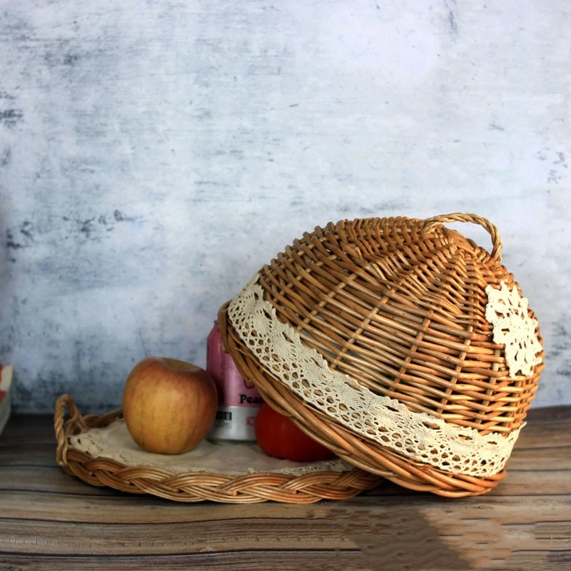 

Плетеный Ротанг ручной работы из натурального дерева цвет zakka круглая крышка для хлеба для еды поднос для пиццы