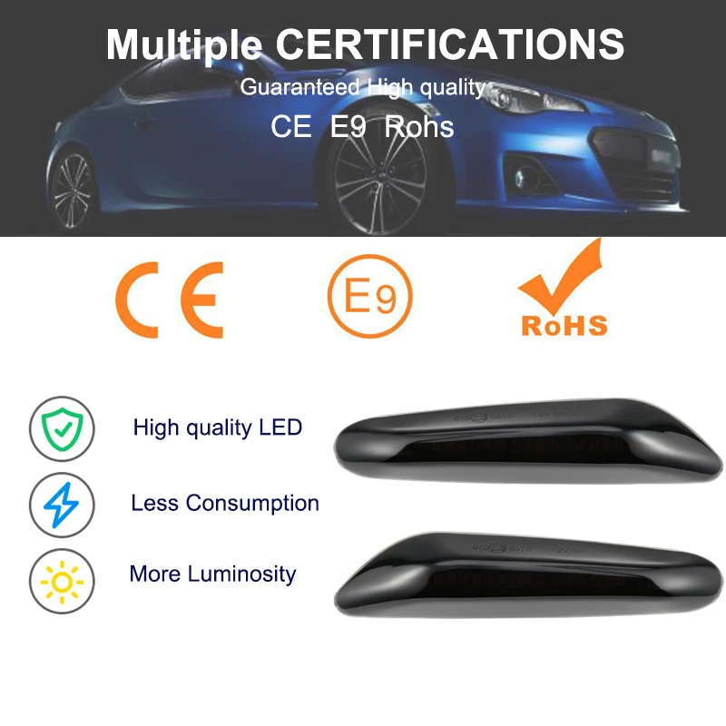 2 шт. E46 E36 E90 E91 E60 E61 E81 E82 дымчатые светодиодсветодиодный боковые ретрансляторы