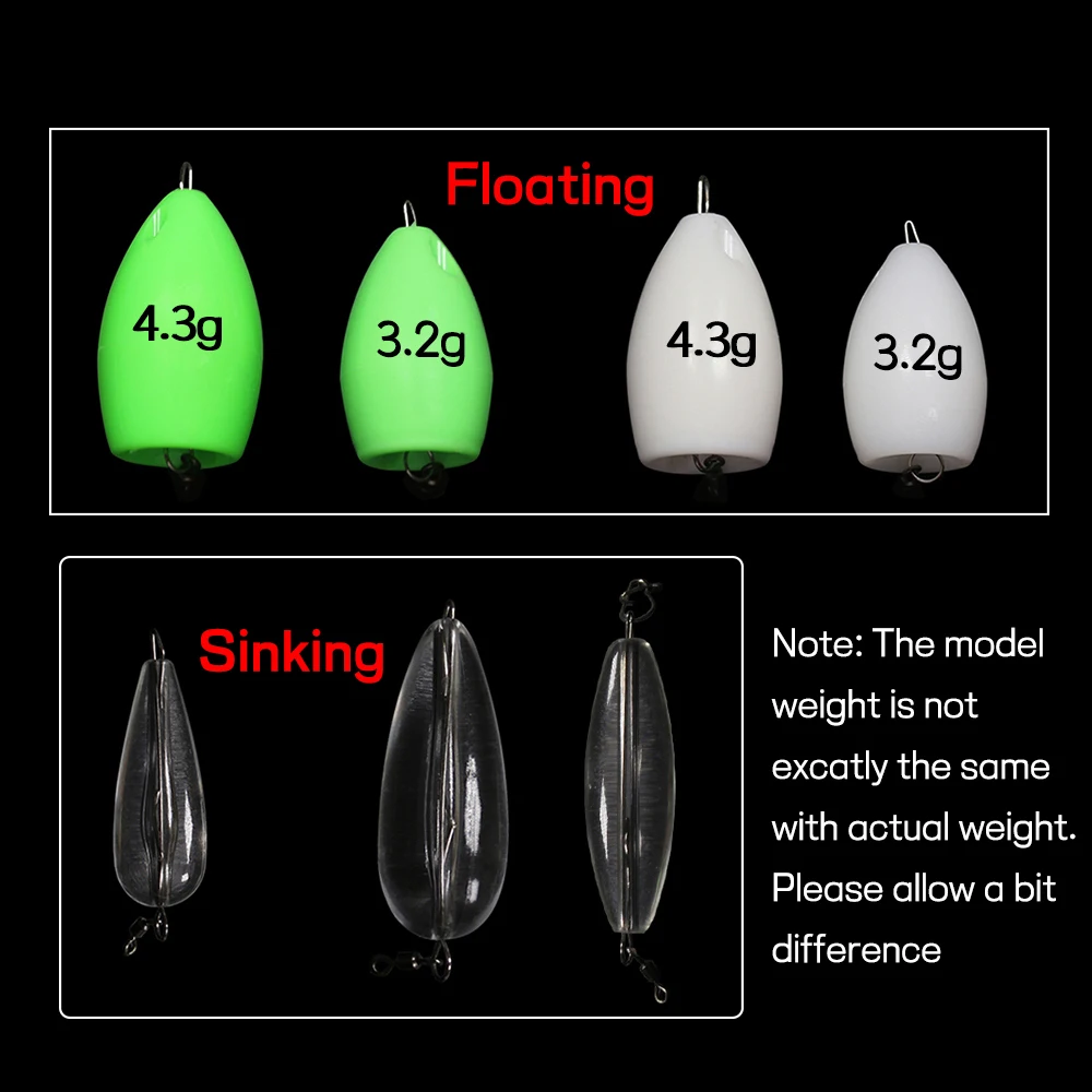 Description Picture 3 of itemElllv 3PCS Assisted Thrower Floating & Sinking Long Shot Device for Fishing Lure Texas Rig Sequins Counterweight Accessories