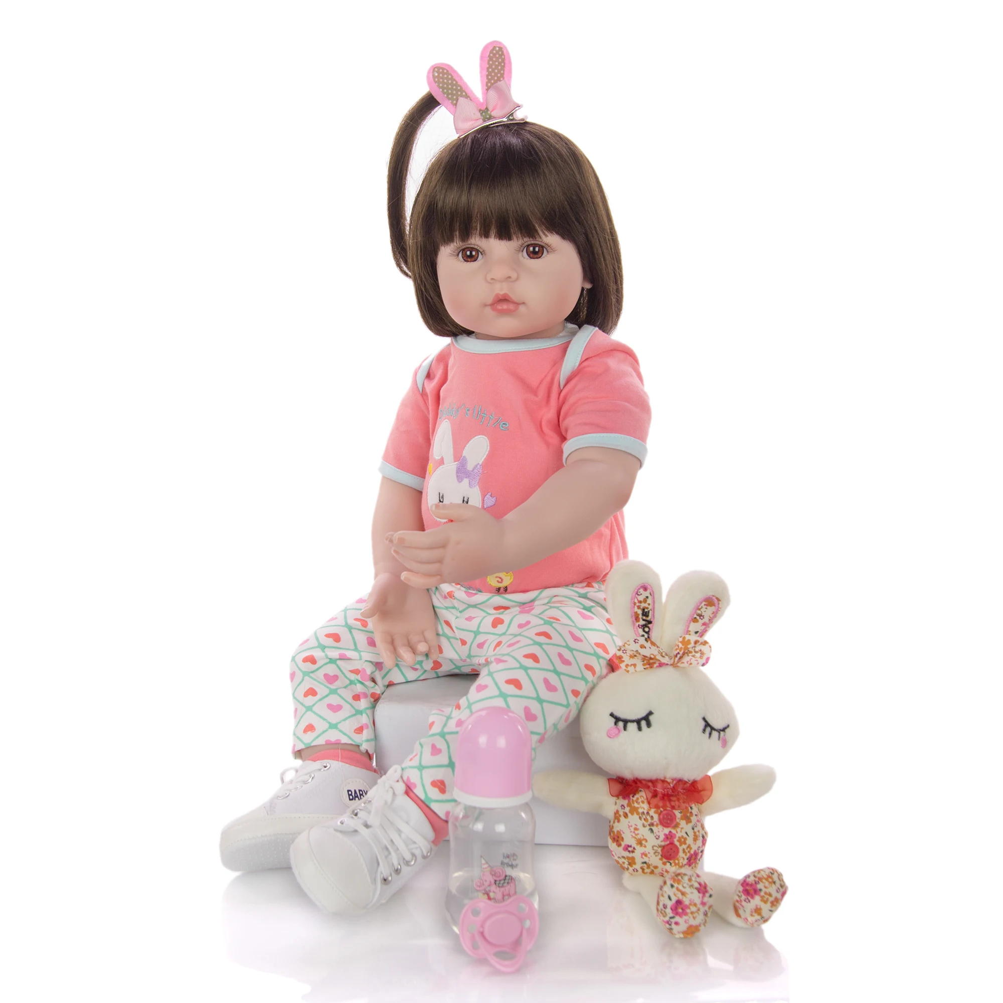 KEIUMI мультфильм Reborn Baby Dolls Menina 60 см реалистичный силиконовый винил новорожденный младенец получивший новую жизнь игрушки DIY Dressup подарочные наборы