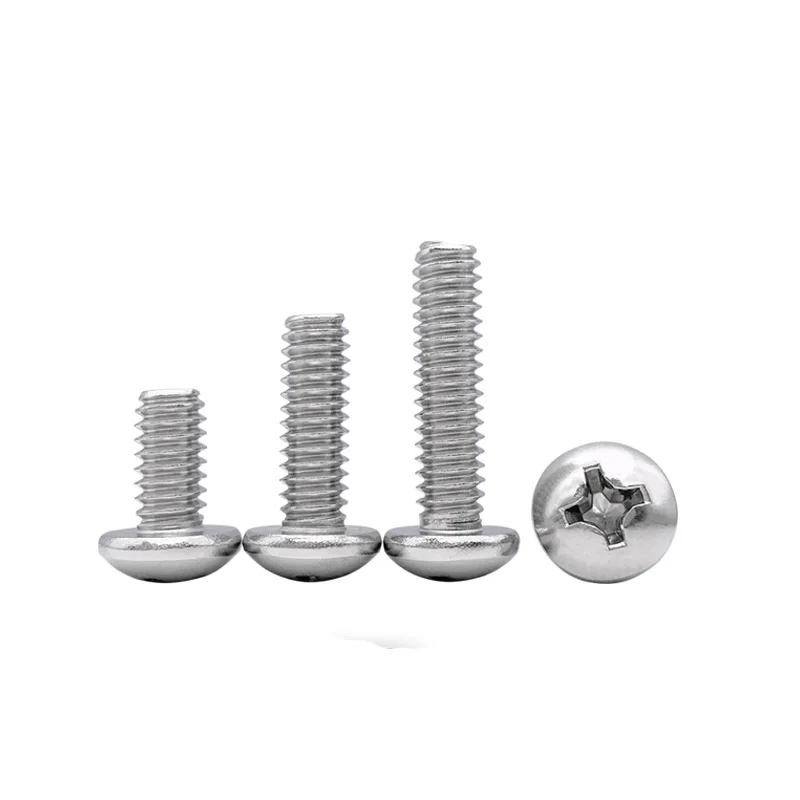 50pcs 3#-48 Phillips round screws cross pan head screw mechanical bolts stainless steel bolt GB818