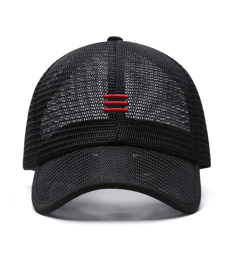 Full mesh baseball cap for men and women, featuring breathable fabric and adjustable fit.