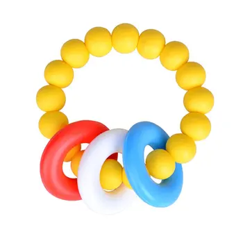 

HOT Food Grade Silicone Baby Teether Colorful Soothing Teething Ring Non-toxic Chewing Toys Dental Care Infant Supplies