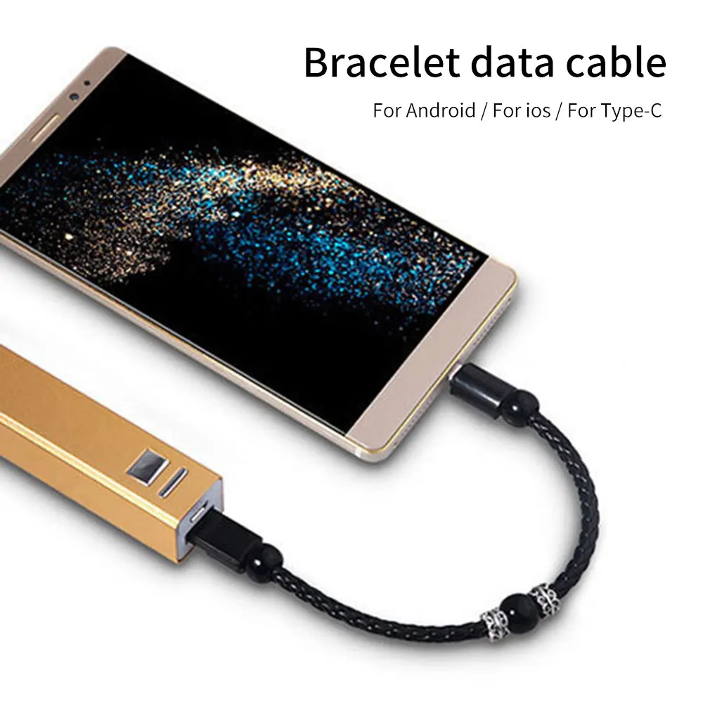 Портативный кожаный браслет кабель для iPhone Xiaomi usb type C Micro USB кабель для быстрой зарядки кабель синхронизации данных для samsung кабель usbc