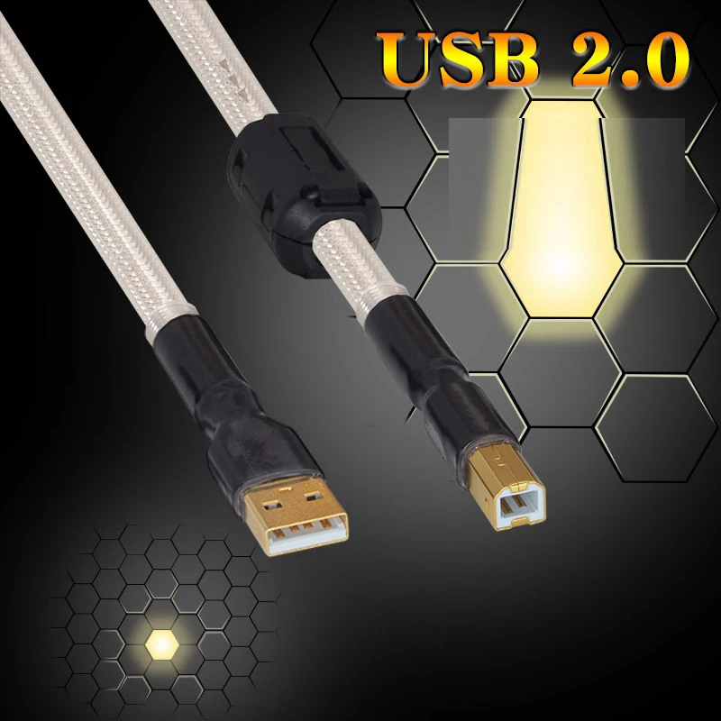 Cena QED posrebrzany kabel Hifi usb wysokiej jakości 6N OCC typ A B DAC kabel usb do transmisji danych
