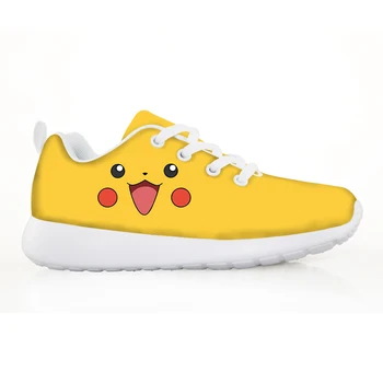 

Aulaygo Pikachu Shoes Cosplay Kawaii Emoticons Girl Adult Mesh Students Breathable Lace Up Casual Running Fashion Hot Footwear