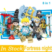 Крепостная ночь строительные блоки кирпичи развивающие игрушки модель детские подарки игрушки Мини рождественские подарки, куклы для детей