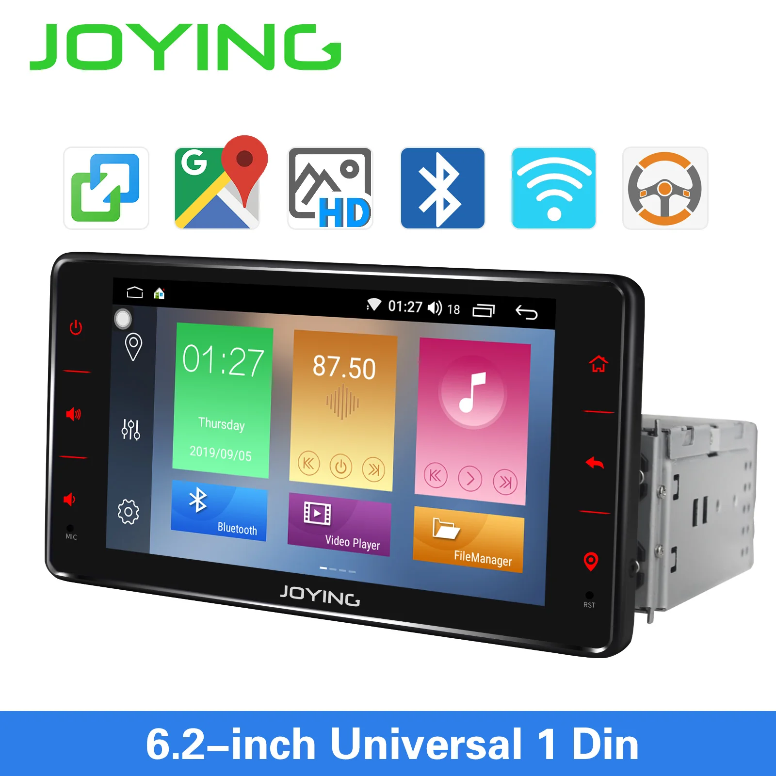 

1 din Autoradio Quar Core Car Player Recorder GPS Stereo with Bluetooth Mirror Link 6.2" Universal Car Head Unit Multimedia Play