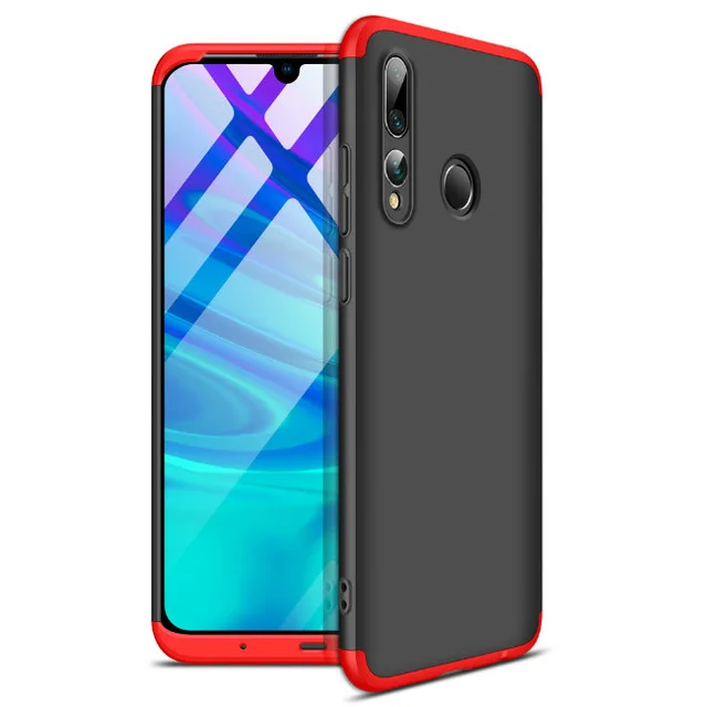 360 чехол с полной защитой для Honor 9X, Премиум чехол, Роскошный Жесткий ПК противоударный чехол, чехол для huawei Honor 9X Global Premium Coque - Цвет: Black Red