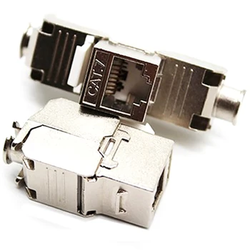 

50Pcs RJ45 Cat7 Shielded FTP Zinc Alloy Module Network Jack Adapter