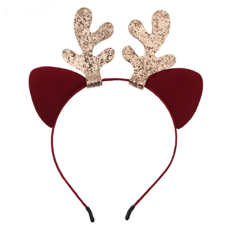10pcs/lot New Antlers Reindeer Headband Christmas Elk Hairband Xmas Headband Accessories Hair Clasp Fancy Dress Up Party Decor