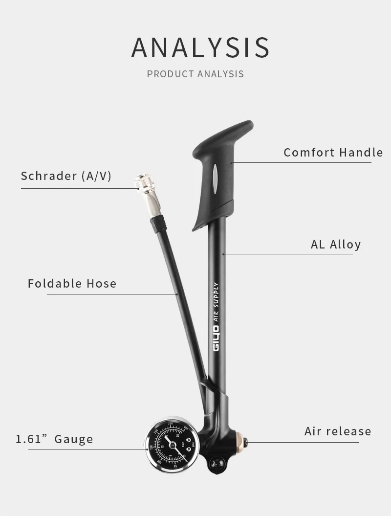 Мини велосипедный насос Schrader 300psi велосипедный воздушный ударный насос для вилки задняя подвеска дорожный горный велосипед насос MTB насос с Guage