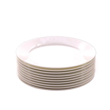 

10pcs/lot 6in White Ceramic Dishes And Plates Set Porcelain Cake Dish Fruit Tray Food Tableware Plain Dinner Plate Dinnerware