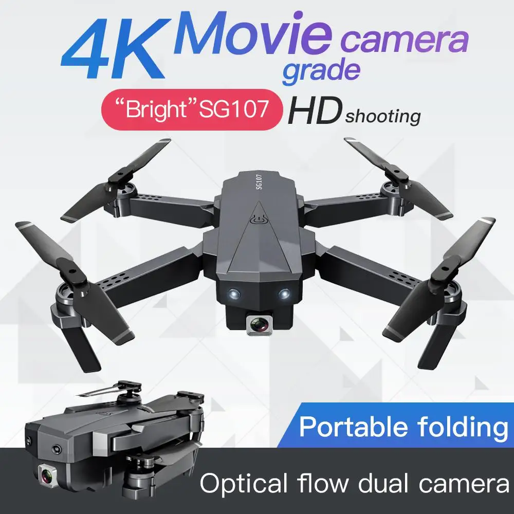 RC Квадрокоптер SG107 складной Дрон 2 4G Wifi 4K HD воздушный оптический поток
