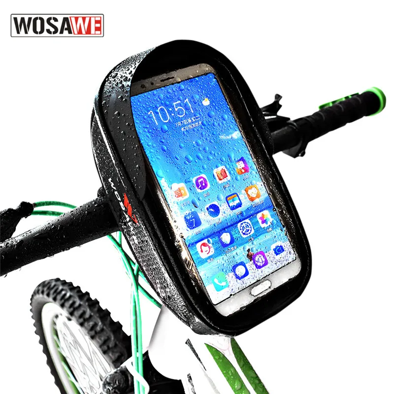 

WOSAWE Motorbike Bicycle Bags Front Frame MTB Bike Bag Cycling Handlebar Waterproof Screen Touch Top Tube Cell Phone Bag for 6.5