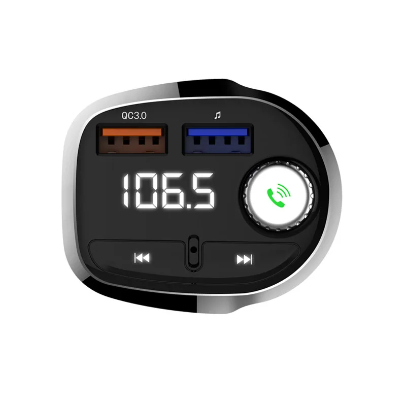 JaJaBor fm-передатчик беспроводной Bluetooth автомобильный комплект QC3.0 Быстрая зарядка двойной USB Автомобильное зарядное устройство радио Музыка MP3-плеер