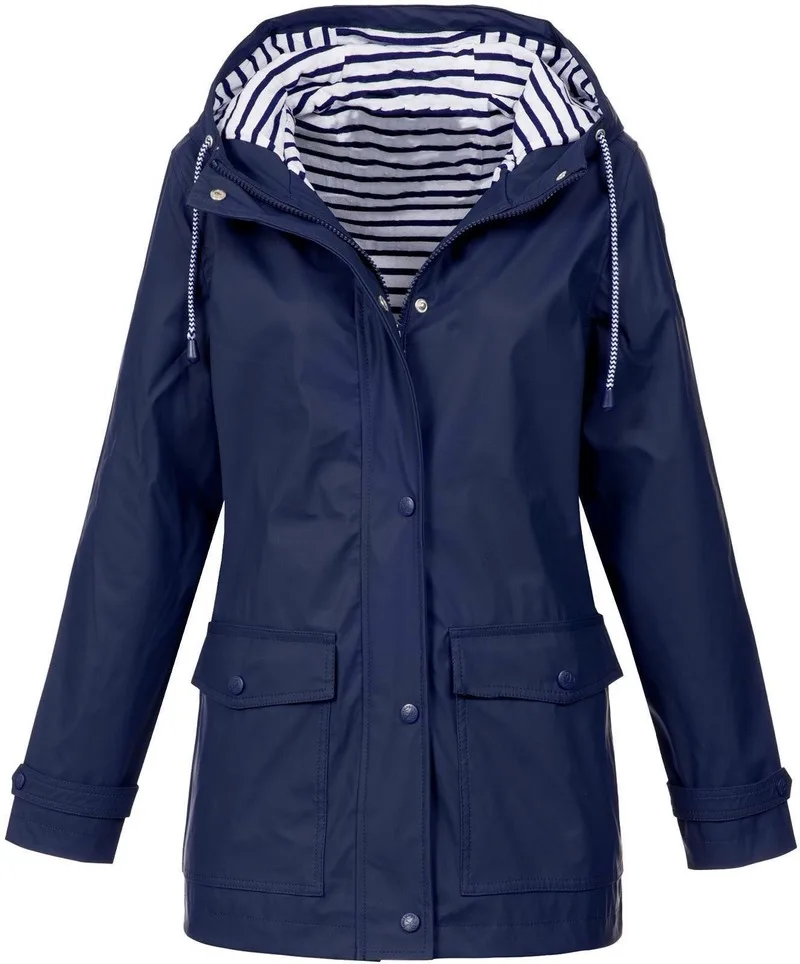 Походная одежда женская однотонная куртка для улицы размера плюс Водонепроницаемый плащ с капюшоном ветрозащитное пальто ropa senderismo mujer SA-8