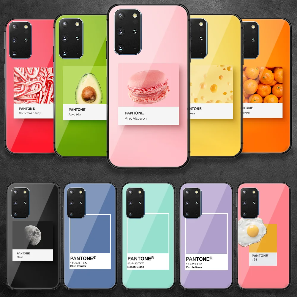 Цветной Художественный чехол Пантон из закаленного стекла для телефона Samsung Galaxy