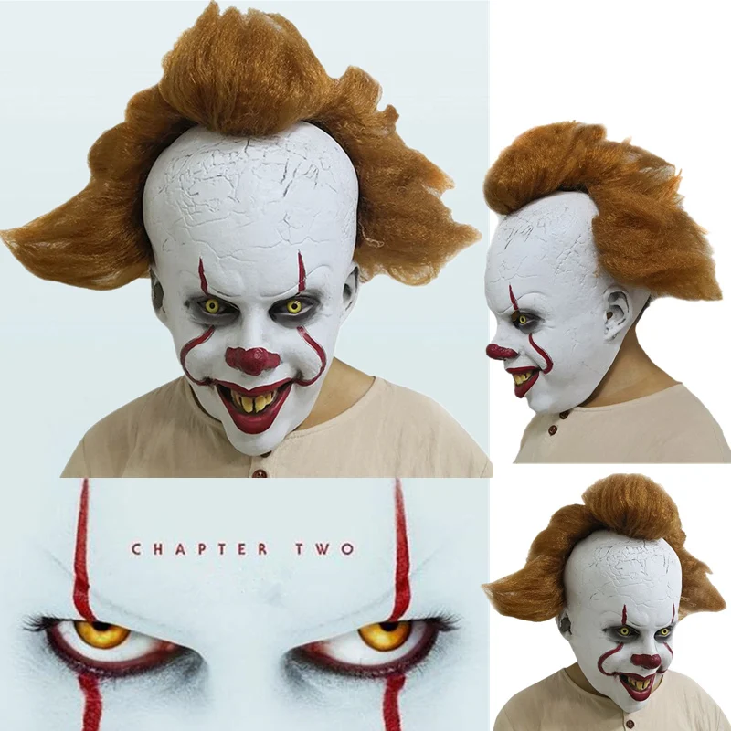 

2019 Halloween Stephen King's It: Chapter Two Pennywise Clown Cosplay Mask Props Latex Full Face