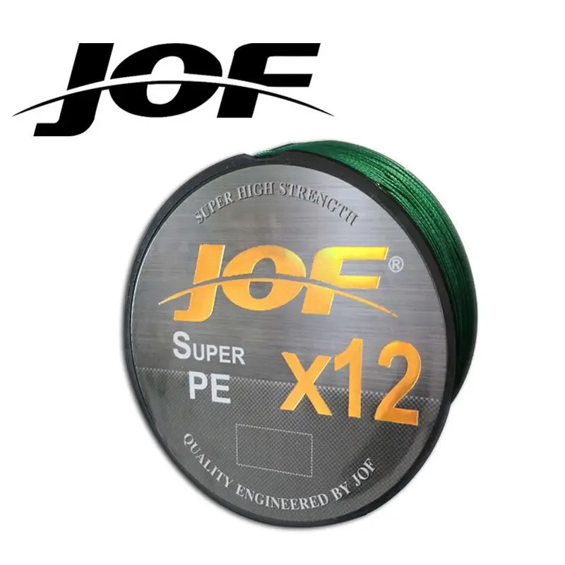 

JOF 12 Strands 300M PE Braided Fishing Line Multifilament Fishing Line Wire White/Yellow/Pink/Green/Gray Fishing Lines