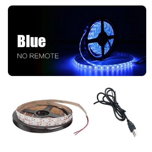 DC 5 В Светодиодная лента USB кабель питания гибкий светильник 50 см 1 м 2 м 3 м 4 м 5 м SMD 2835 мини 3Key Настольный Декор ТВ фоновый светильник ing - Испускаемый цвет: Blue