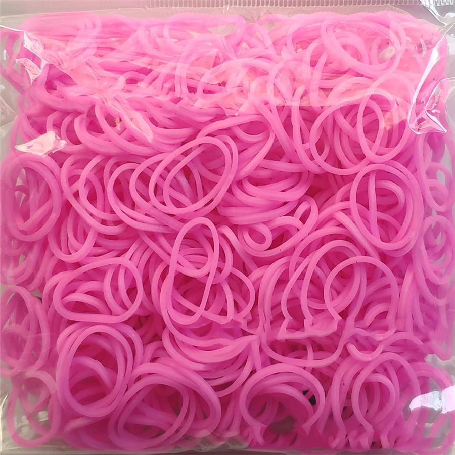 Jelly pink 600 эластичные резиновые браслеты разных цветов, детские домашние браслеты для плетения, браслеты для женщин - Окраска металла: Jelly pink
